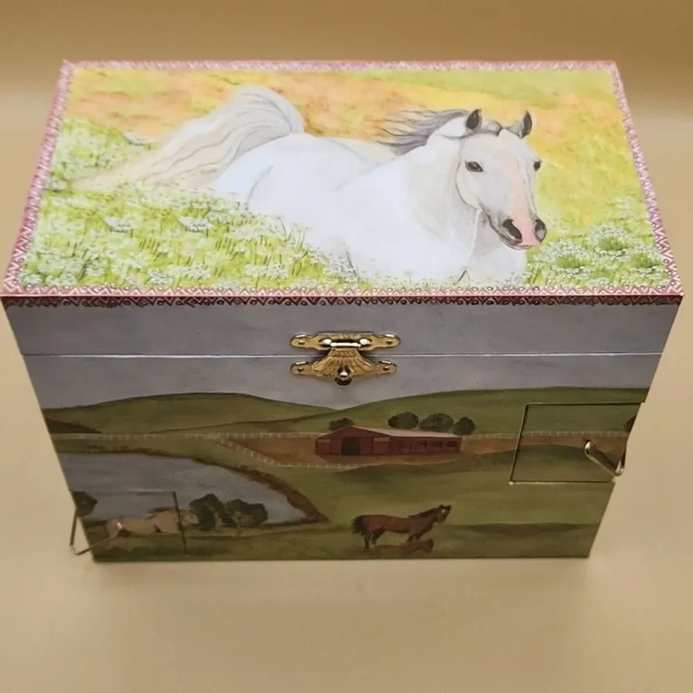 Horse Musical Jewelry Box Boys Girls Enchantmints Hide Away Horse Treasure Gift